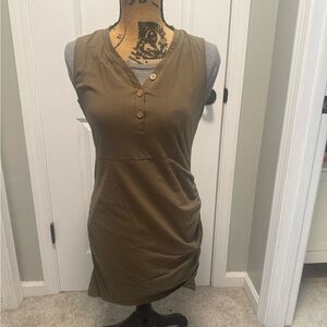PatPat Olive Green Button-Front Dress